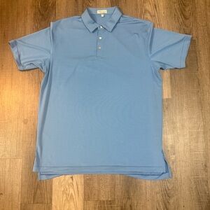 Mens Peter Millar Summer Comfort Golf Polo Shirt Blue Striped Size XL